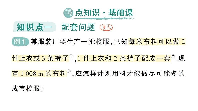 初中数学新人教版七年级上册第五章第三课第一课时《配套问题和工程问题》作业课件（2024秋）02