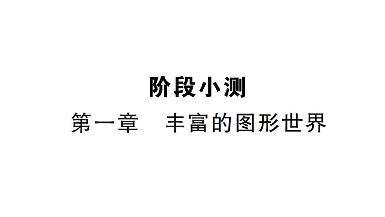 初中数学新北师大版七年级上册第一章 丰富的图形世界综合检测课件2024秋第1页