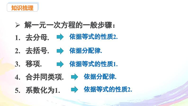 新人教版七上数学第五章 一元一次方程 小结与复习课件第5页