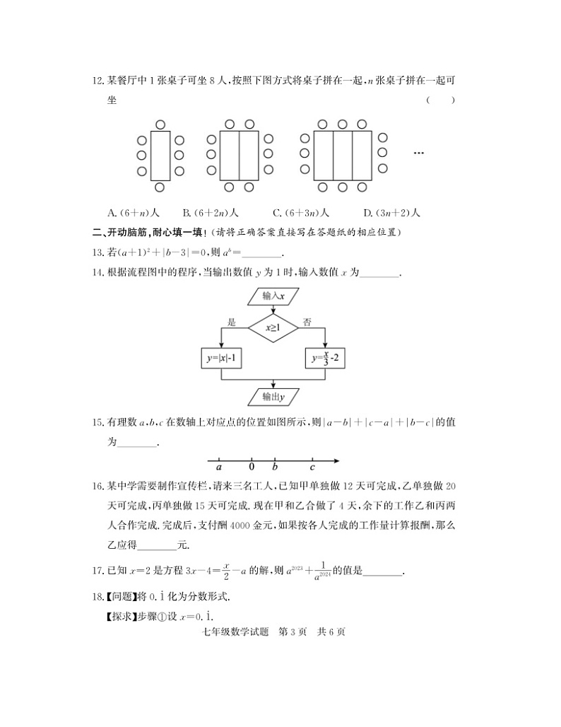 2023-2024学年山东省济宁市泗水县七年级（上）期末数学试卷第3页