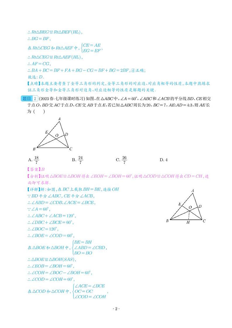 全等三角形经典压轴题型专训（解析版）第2页