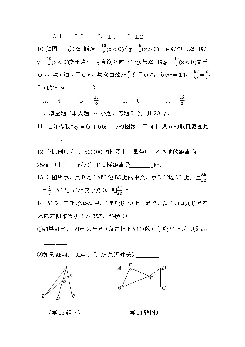 安徽省安庆市怀宁县2024--2025学年九年级上学期期中考试数学试卷第3页