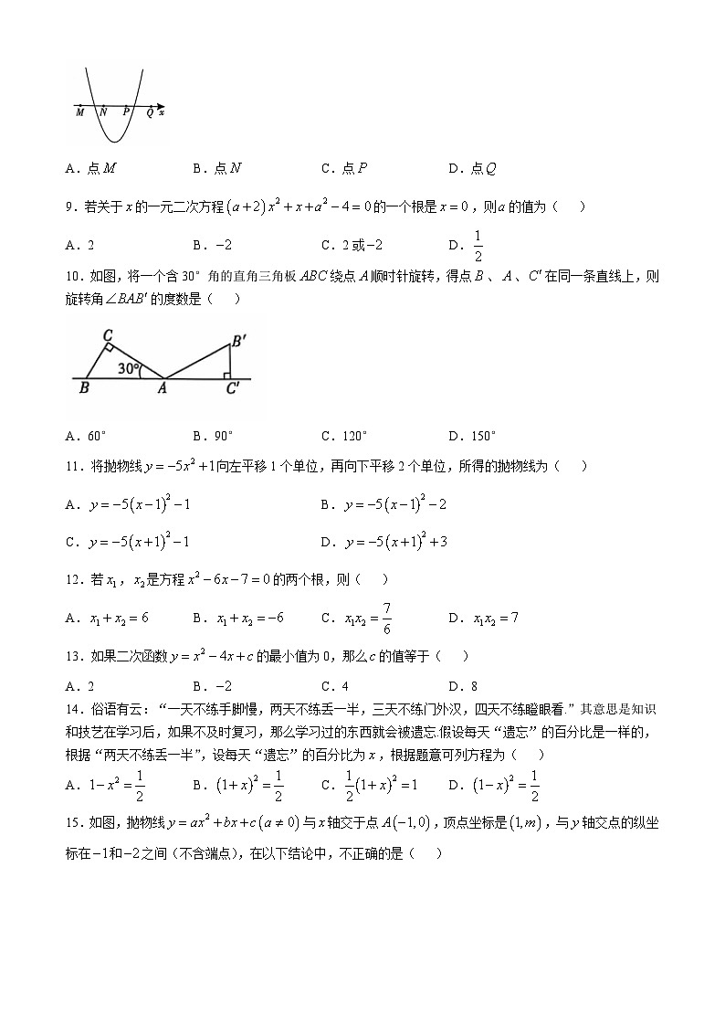 云南省昭通市绥江县2024-2025学年九年级上学期11月期中数学试题02
