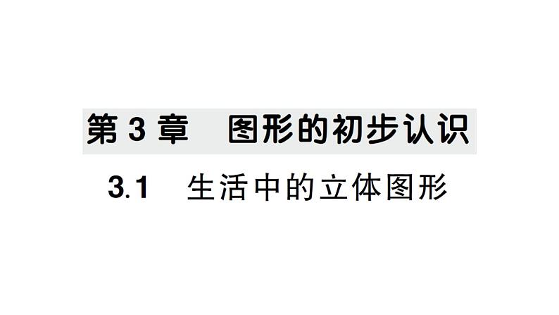 初中数学新华东师大版七年级上册3.1 生活中的立体图形作业课件2024秋第1页