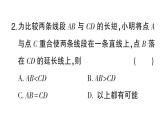 初中数学新华东师大版七年级上册3.5.2 线段的长短比较作业课件2024秋