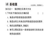 初中数学新华东师大版七年级上册3.6.1 角作业课件2024秋