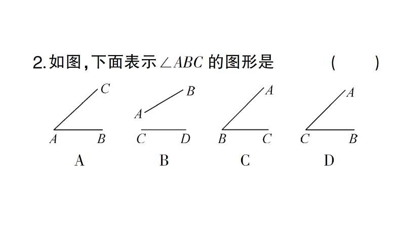 初中数学新华东师大版七年级上册3.6.1 角作业课件2024秋第3页