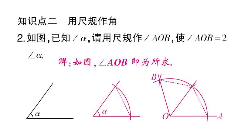 初中数学新华东师大版七年级上册3.6.2 角的比较和运算作业课件2024秋03