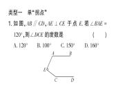 初中數(shù)學(xué)新華東師大版七年級(jí)上冊(cè)第4章 相交線和平行線基本模型專題 平行線中的“拐點(diǎn)”問題作業(yè)課件2024秋