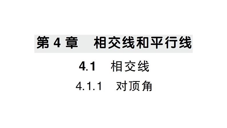 初中数学新华东师大版七年级上册4.1.1 对顶角作业课件2024秋第1页
