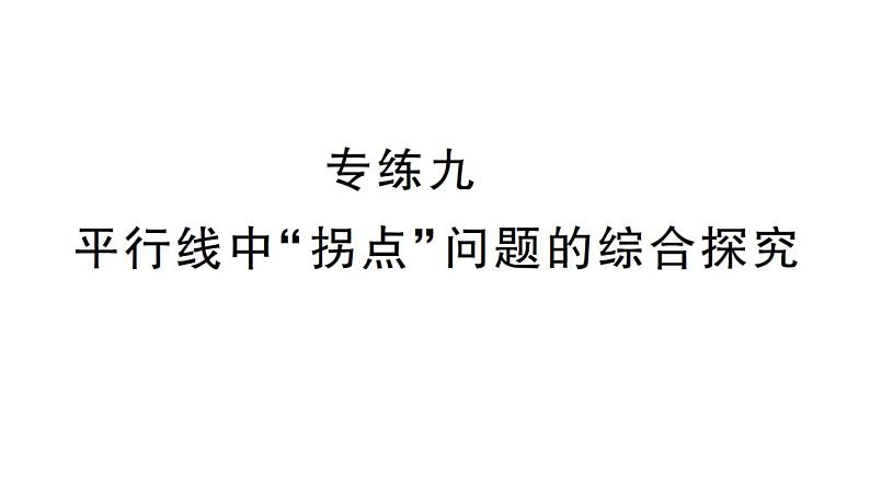 初中数学新华东师大版七年级上册专练九 平行线中“拐点”问题的综合探究作业课件2024秋第1页