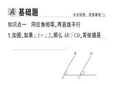 初中数学新华东师大版七年级上册4.2.2 平行线的判定作业课件2024秋