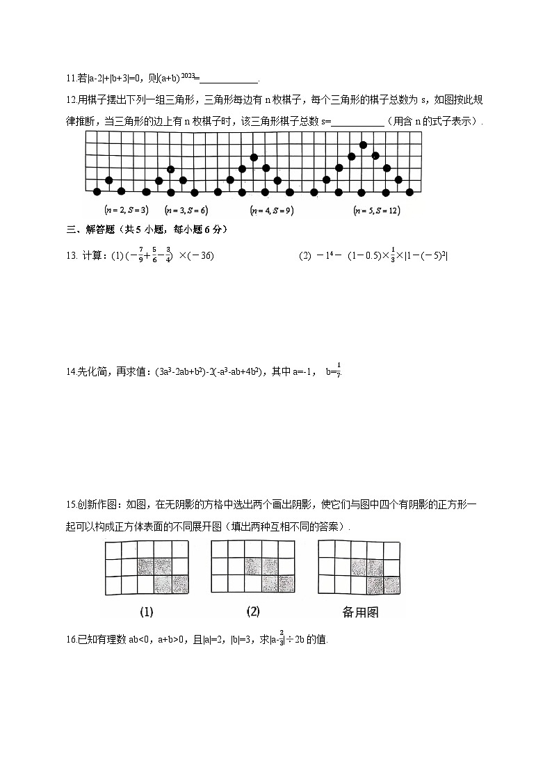 江西省景德镇市乐平市2024-2025学年七年级上学期期中考试数学试卷第2页