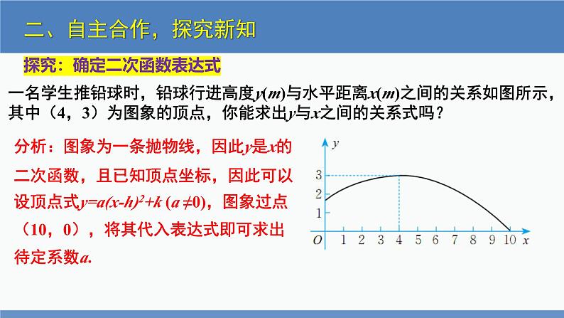 北师大版九年级数学下册课件 2.3 第1课时 由两点确定二次函数的表达式第5页