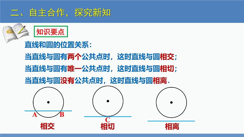 北师大版九年级数学下册课件 3.6 第1课时 直线和圆的位置关系及切线的性质第7页