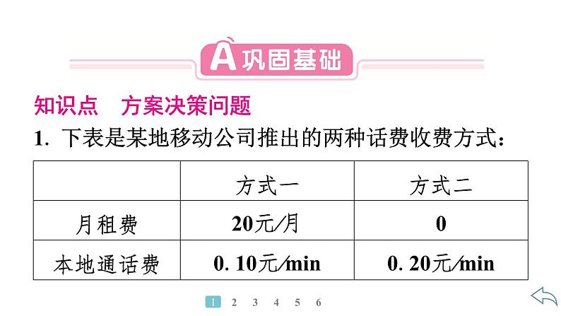 2024统编版数学七年级第五章一元一次方程5.3实际问题与一元一次方程第7课时　方案决策问题习题课件ppt第3页