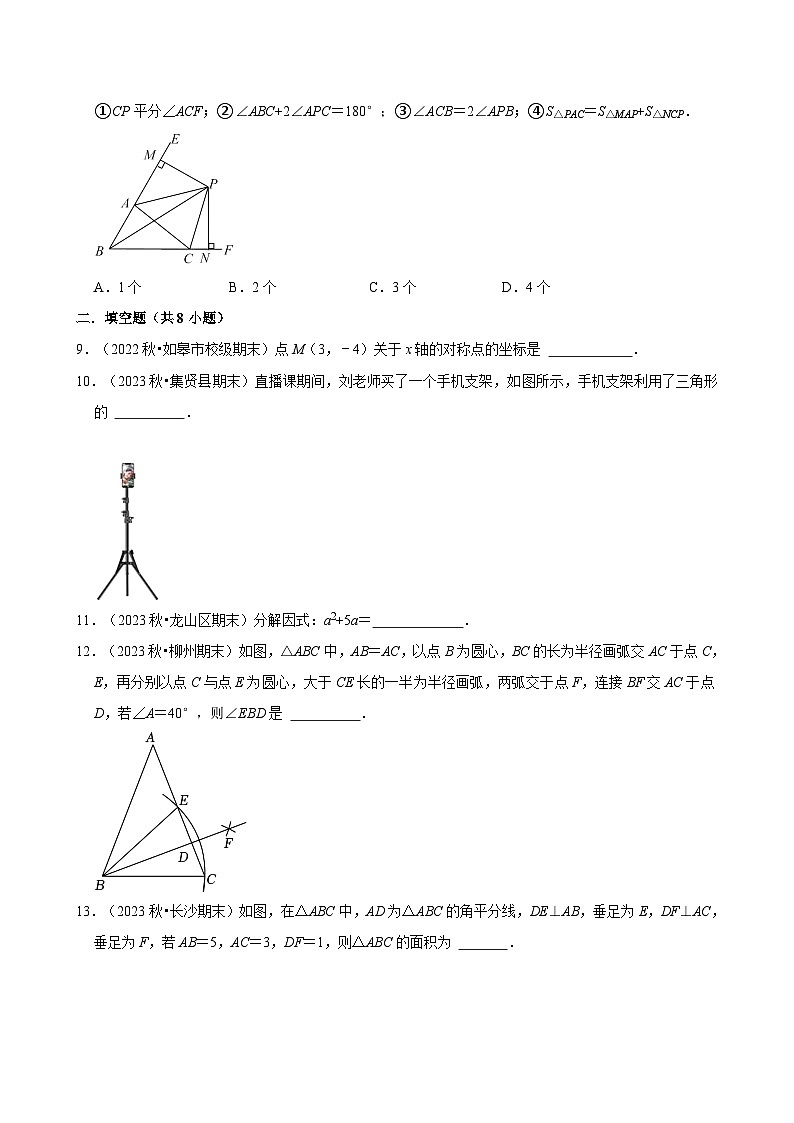 2024-2025学年人教版数学八年级上册期末 模拟练习 （真题重组卷）第3页