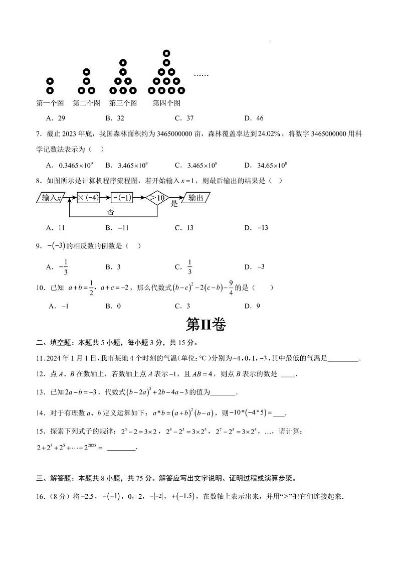 七年级数学期中模拟卷（考试版A4）【测试范围：人教版2024七年级上册第1章-第4章】（山西专用）第2页