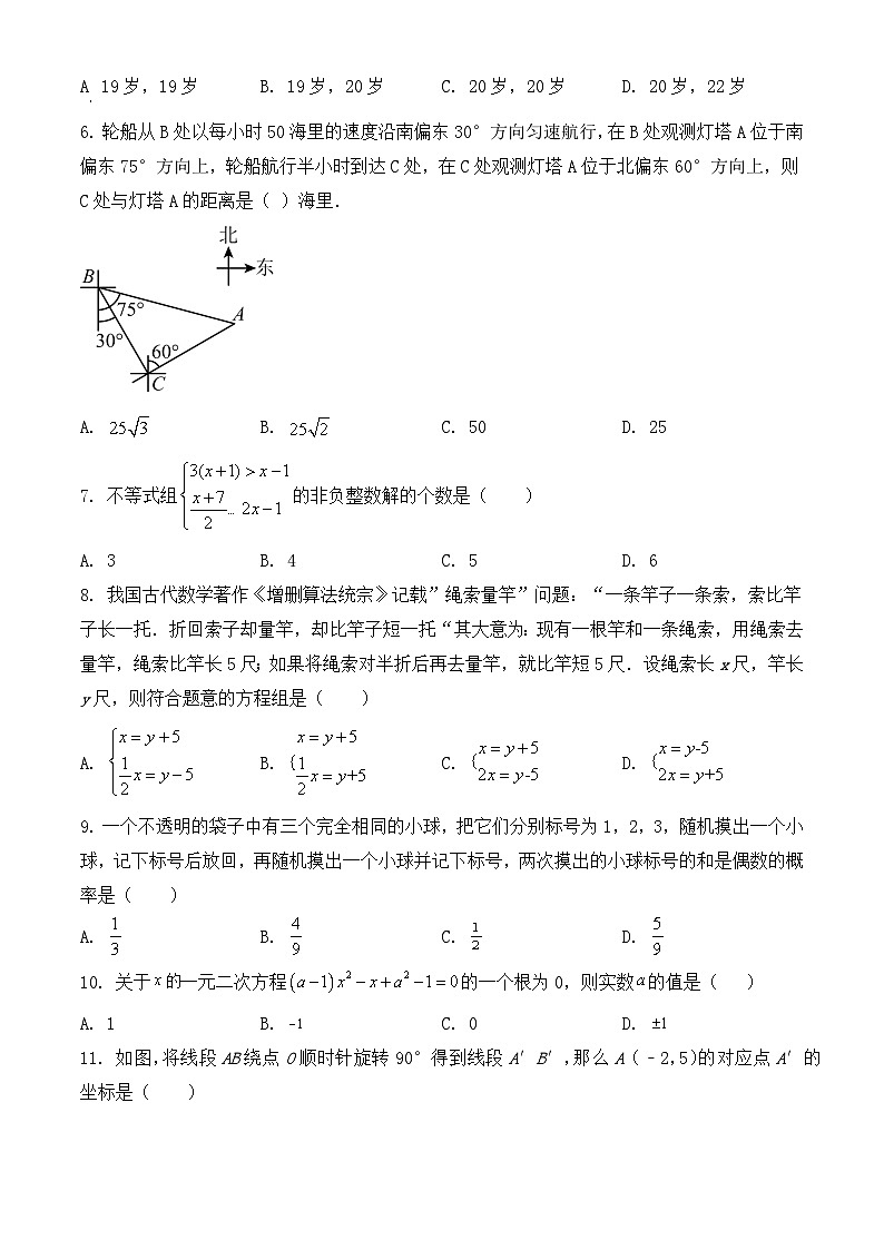 山东省泰安市泰山区部分学校2024年九年级中考一轮数学摸底试题第2页
