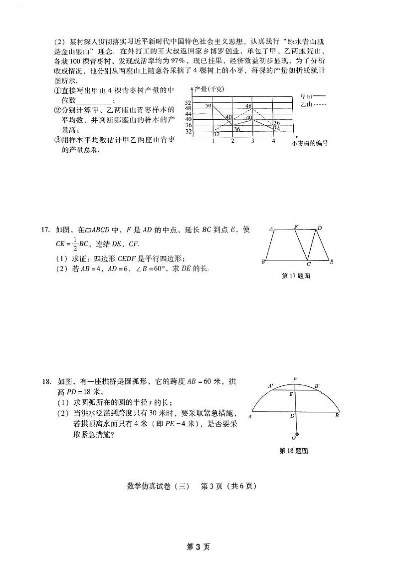 2024年广东省初中毕业生学业考试数学仿真试卷（含答案）第3页