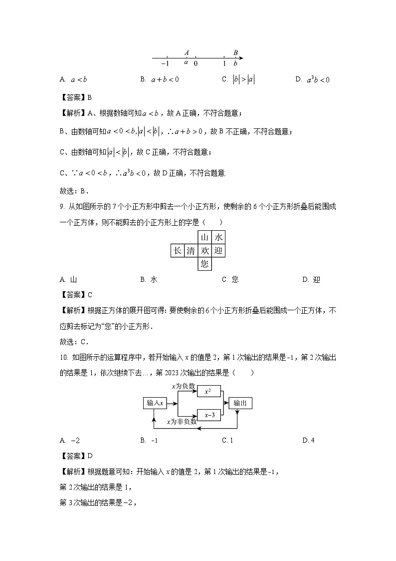 2023-2024学年山东省济南市长清区七年级(上)期中数学试卷(解析版)第3页