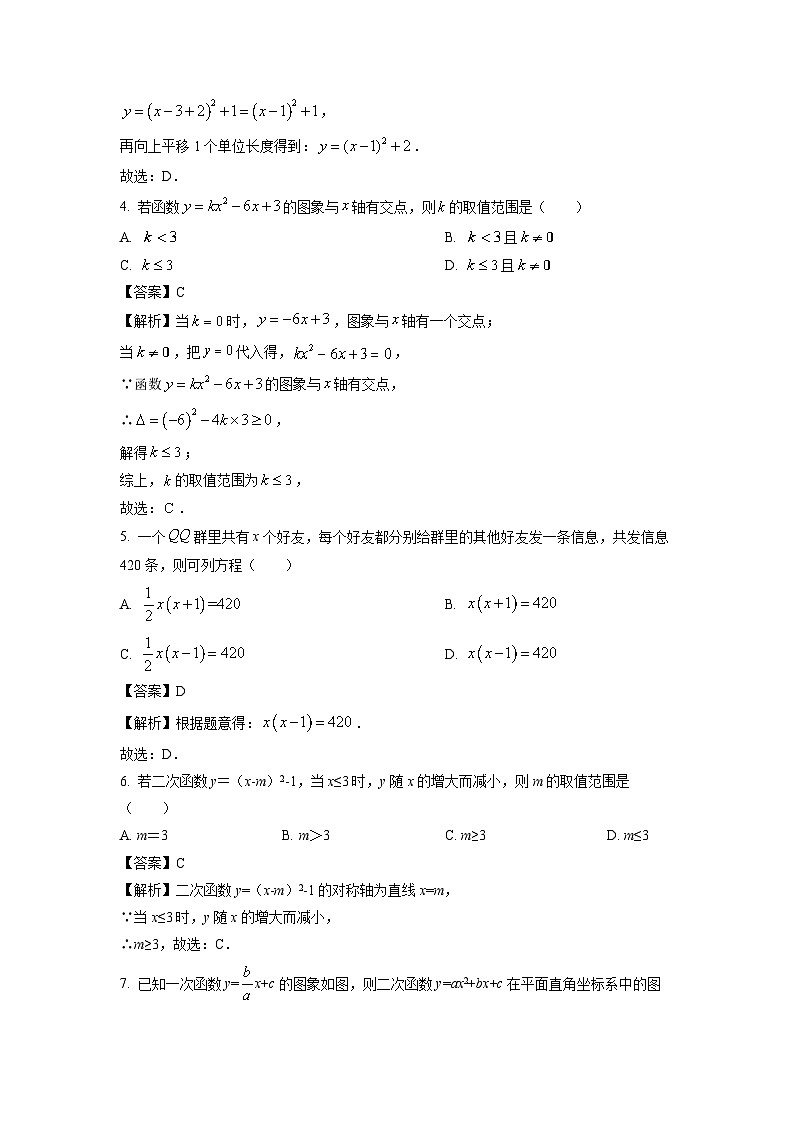 2024-2025学年山东省济宁市鱼台县九年级(上)10月月考数学试卷(解析版)第2页