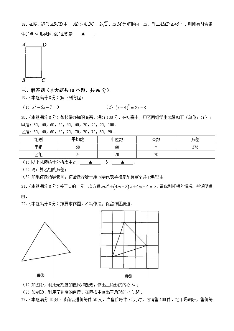 江苏省扬州市仪征市2024-2025学年九年级上学期11月期中考试数学试题第3页