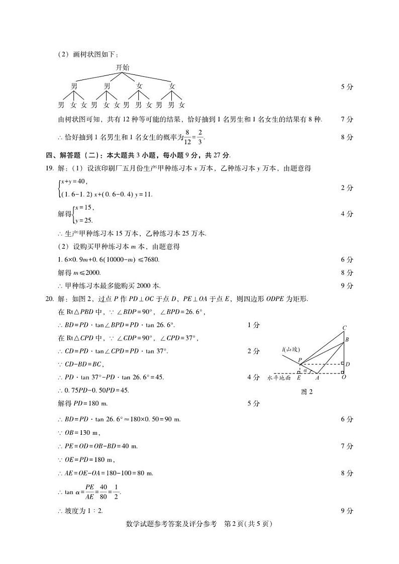 2023年广东省珠海市金湾区中考一模数学试题02