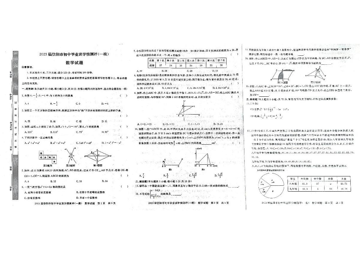 数学试卷第1页