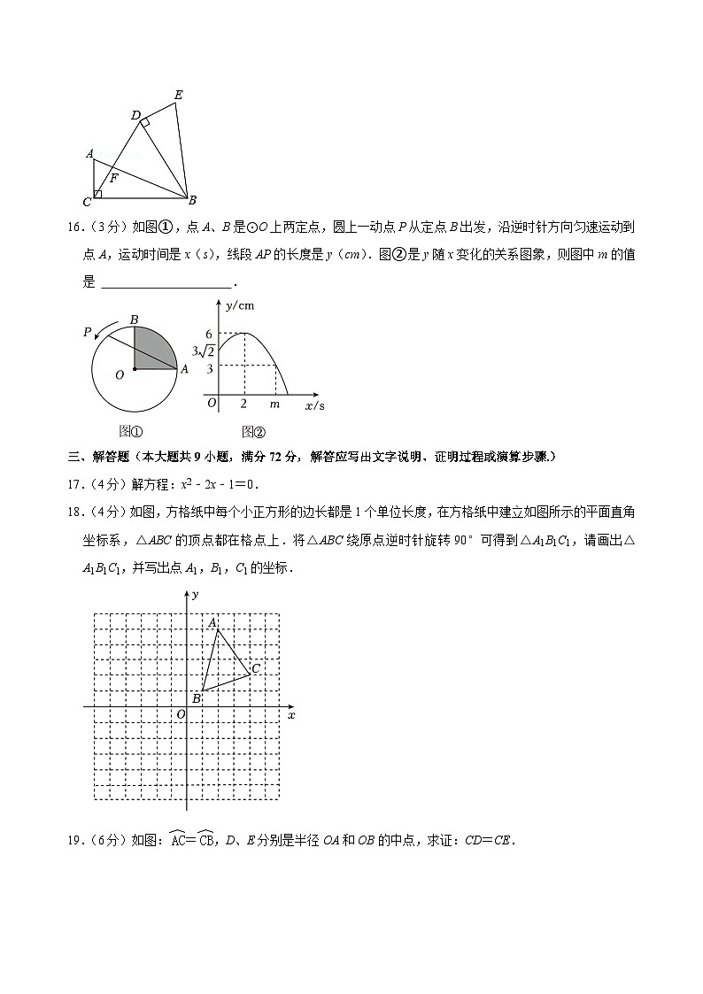 广东省广州市番禺区广雅集团、祈福新村学校联考2024-2025学年九年级上学期期中数学试卷第3页