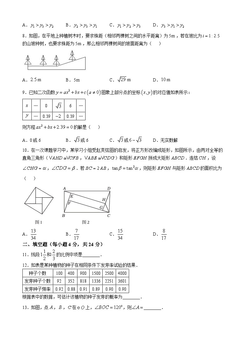 浙江省宁波市鄞州区十二校联考2024-2025学年九年级上学期11月月考数学试题第2页