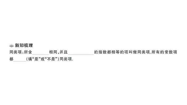 初中数学新华东师大版七年级上册2.4.1 同类项课堂作业课件2024秋02