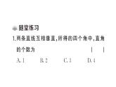 初中数学新华东师大版七年级上册4.1.2 垂线课堂作业课件2024秋