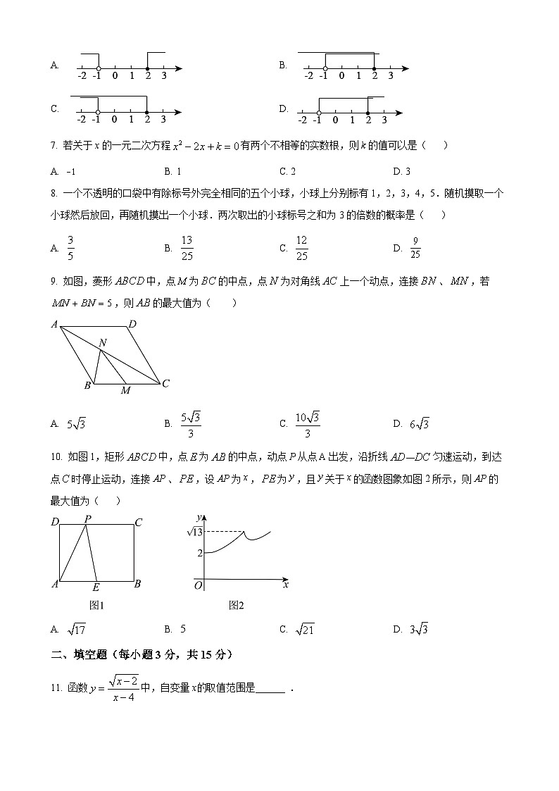 2024年河南省周口市郸城县多校联考一模数学模拟试题（原卷版）第2页