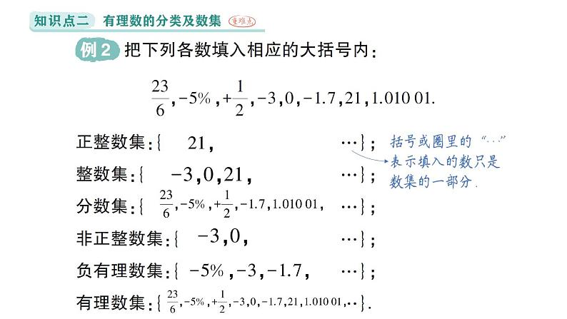 初中数学新华东师大版七年级上册1.1.2 有理数作业课件（2024秋）第7页