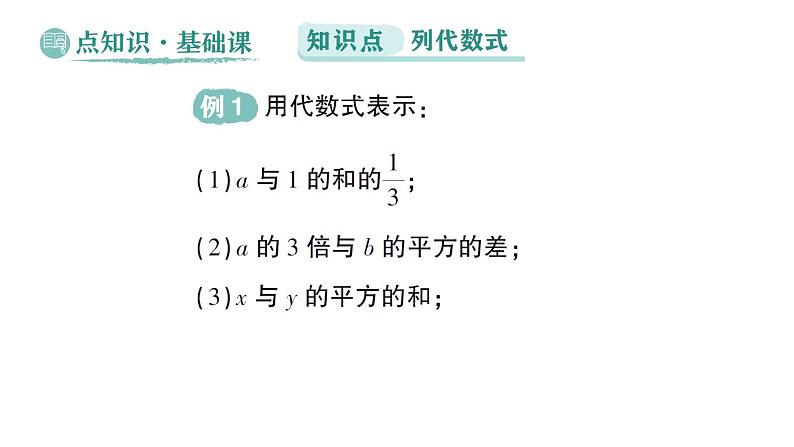 初中数学新华东师大版七年级上册2.1.3 列代数式作业课件（2024秋）第2页