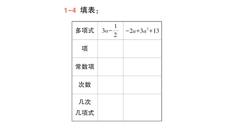 初中数学新华东师大版七年级上册2.3.2 多项式作业课件（2024秋）第7页