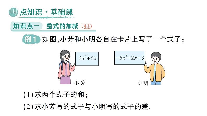 初中数学新华东师大版七年级上册2.4.4 整式的加减作业课件（2024秋）第2页