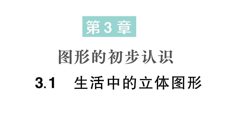 初中数学新华东师大版七年级上册3.1 生活中的立体图形作业课件（2024秋）第1页