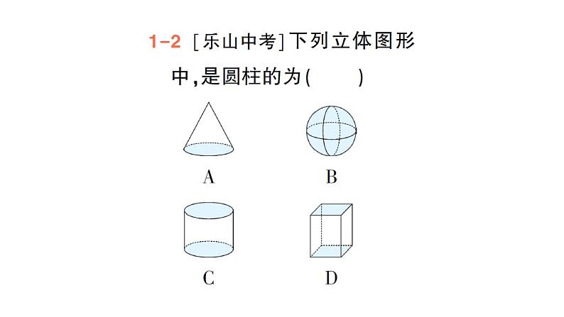 初中数学新华东师大版七年级上册3.1 生活中的立体图形作业课件（2024秋）第5页