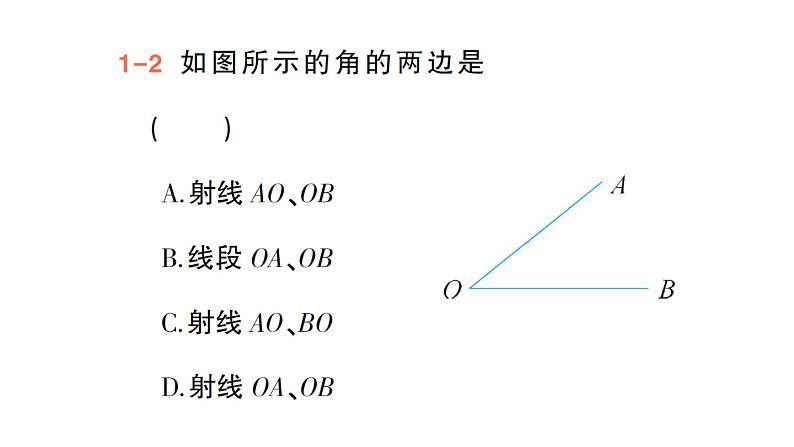 初中数学新华东师大版七年级上册3.6.1 角作业课件（2024秋）第5页