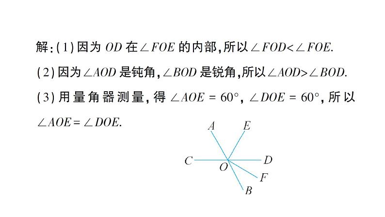 初中数学新华东师大版七年级上册3.6.2 角的比较和运算作业课件（2024秋）第3页