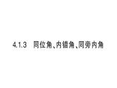 初中数学新华东师大版七年级上册4.1.3 同位角、内错角、同旁内角作业课件（2024秋）