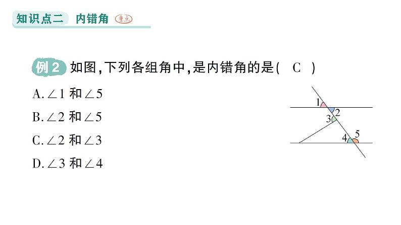 初中数学新华东师大版七年级上册4.1.3 同位角、内错角、同旁内角作业课件（2024秋）第7页