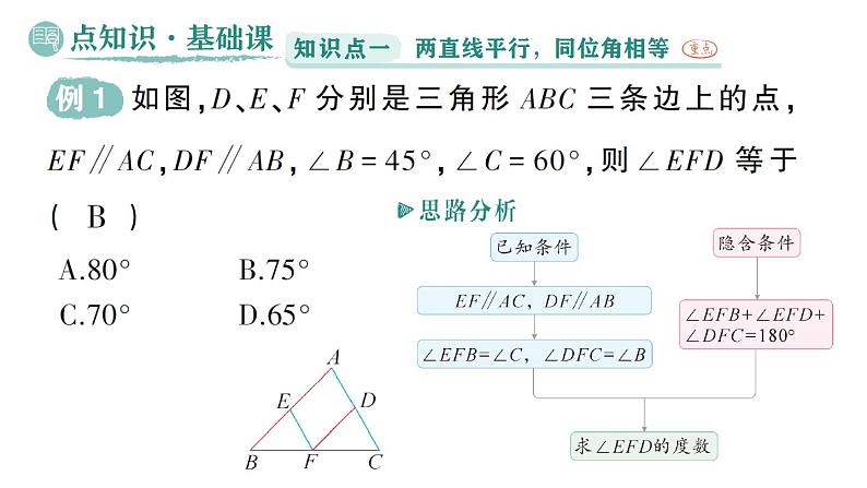 初中数学新华东师大版七年级上册4.2.3 平行线的性质作业课件（2024秋）第2页