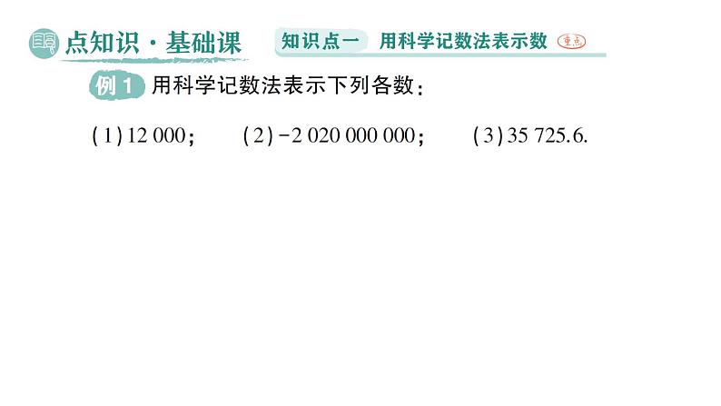 初中数学新华东师大版七年级上册1.11第2课时 科学记数法作业课件（2024秋）第2页