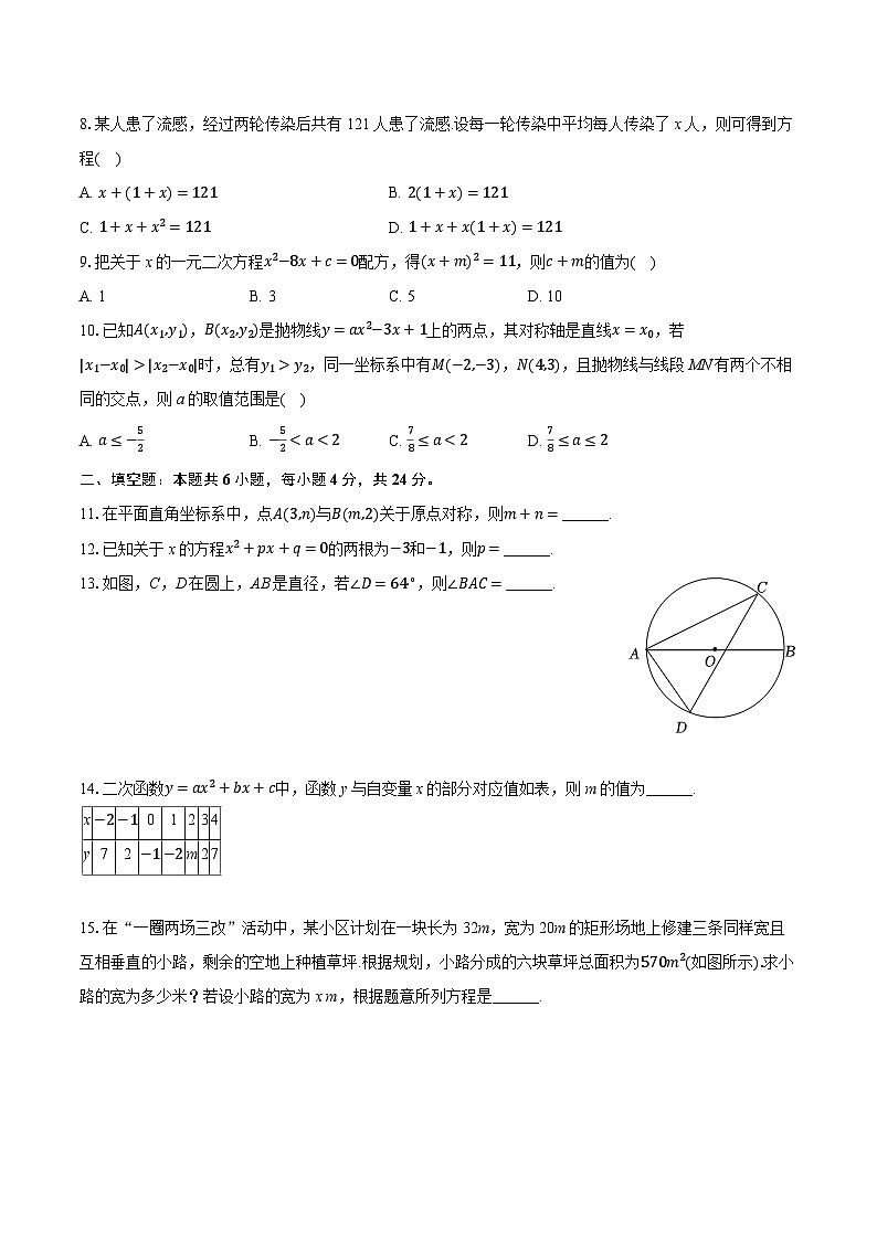 福建省厦门市海沧实验学校2024-2025学年九年级上学期期中数学试卷第2页