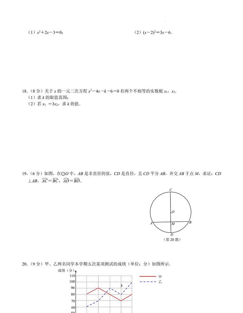 江苏省南京市联合体2023-2024学年第一学期九年级数学期中练习卷（含答案）第3页