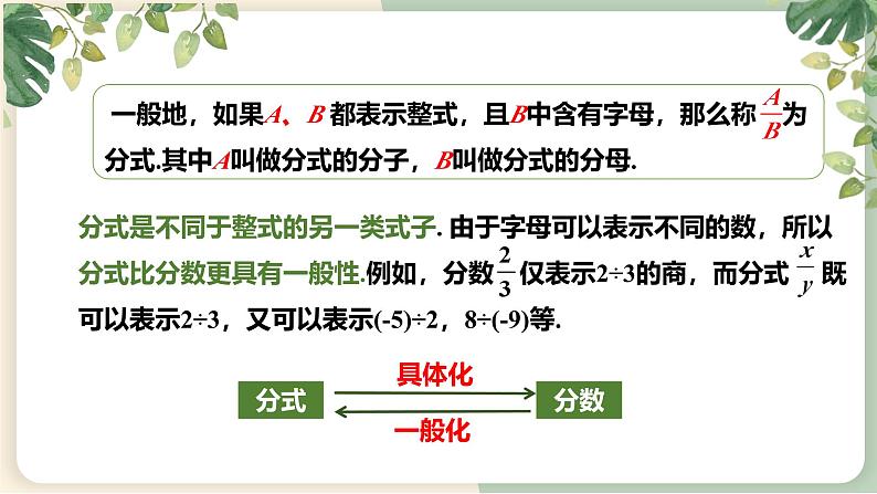 15.1.1 从分数到分式 初中数学人教版八年级上册教学课件第6页