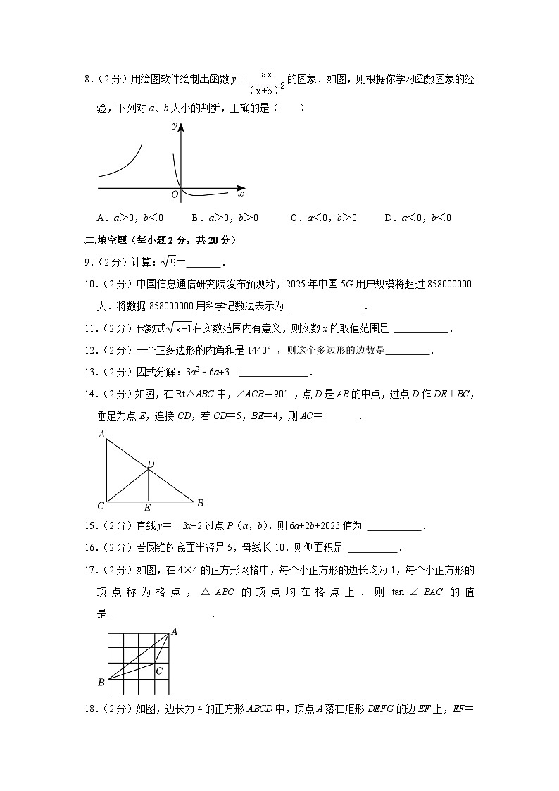 2024年江苏省常州市正衡中学中考数学结课试卷第2页